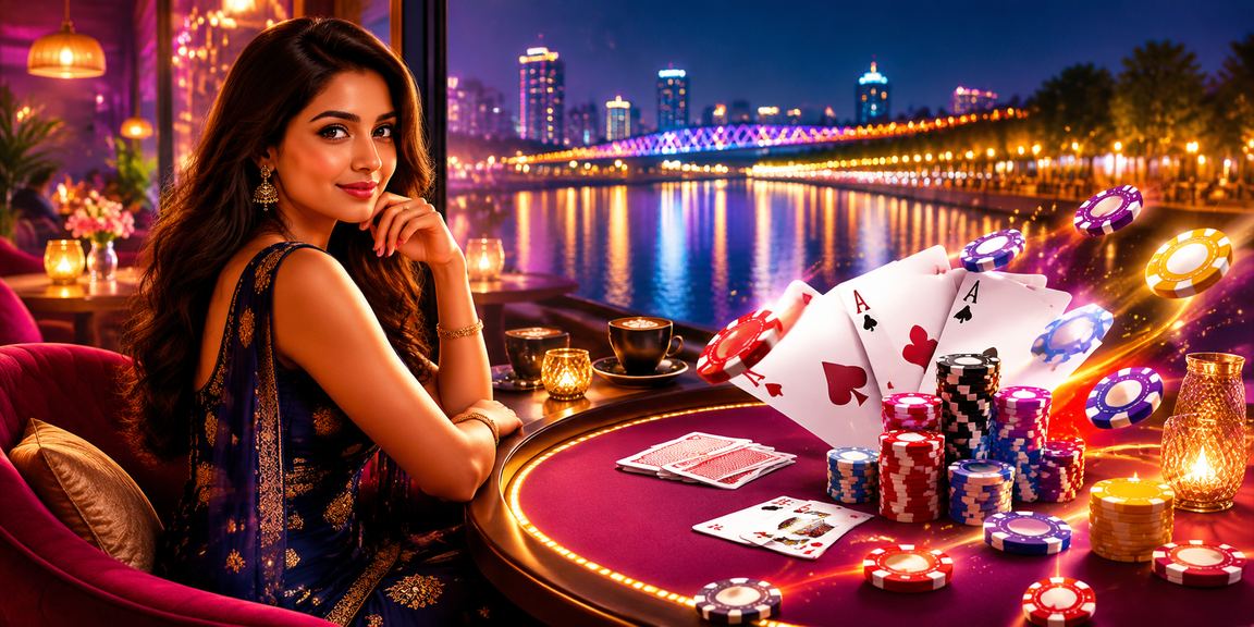 Person playing Teen Patti online on mobile device in Indian setting